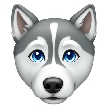 Gray husky with blue eyes sticker