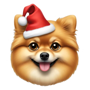 pomeranian wearing a christmas hat sticker