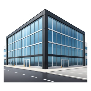 сгенерируйте реалистичный автомобильный завод без логотипа и названия вид снаружи sticker