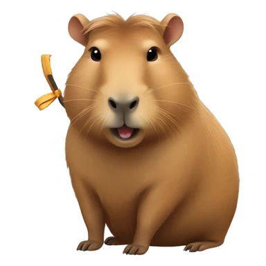 capybara with bow sticker