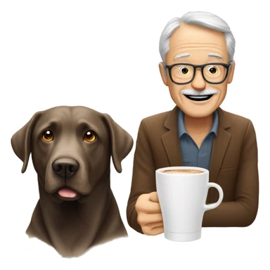 Coffee with a labrador and a bold 60 year old man sticker