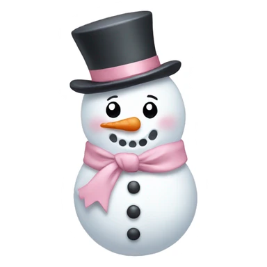 Snowman with a light pink bow sticker