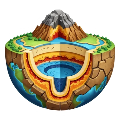 Geography cross section sticker