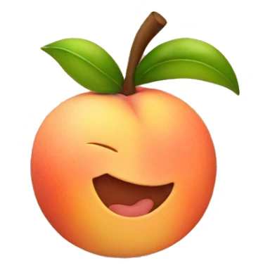 Make the wink emoji combined with a peach emoji sticker