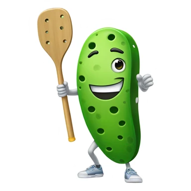 A pickle playing pickleball sticker