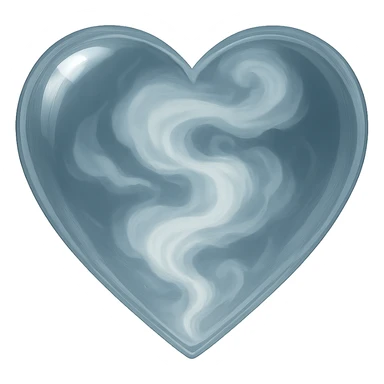 digital illustration of a heart with a swirling mist inside, no background sticker