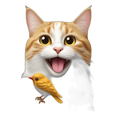 Cat with bird in mouth sticker