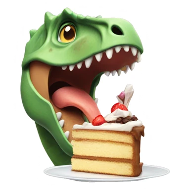 Dinosaur eating cake   sticker
