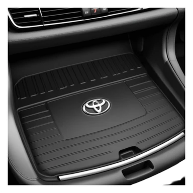 a black textured surface, likely a piece of automotive trim or a floor mat, featuring the branding for a Toyota Fortuner.
 sticker