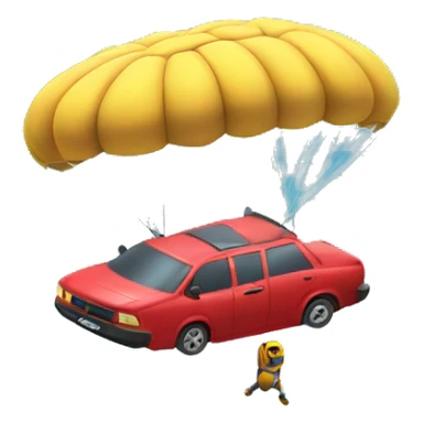 sad car skydiving sticker