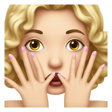 Kissy face looking at nails sticker