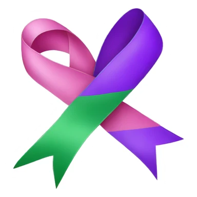 pink, purple and green ribbon sticker
