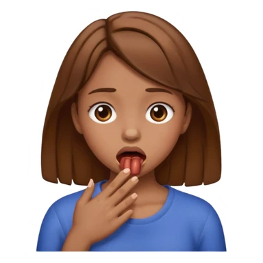 Girl with brown hair choking  sticker