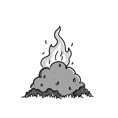 simple bush on fire with flames sticker