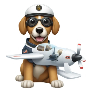 Dog flying plane  sticker
