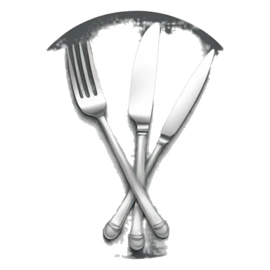 high end luxury fork and knife crossed culinary sticker