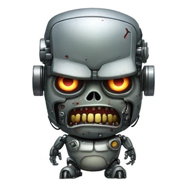 Fat zombie robot terminator  sticker