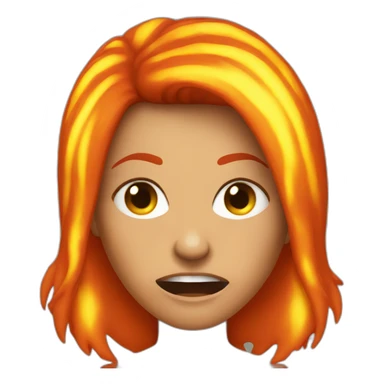 Angry Woman with fire hair sticker