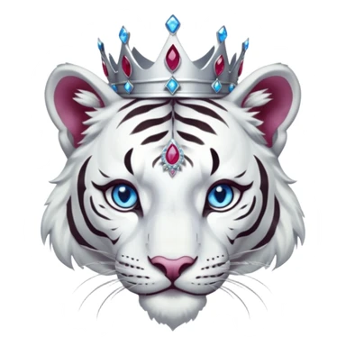 ESO Female white tiger khajiit leader of the umbral rose, blue eyes, blue 'third eye' gem, something symbolizing leadership ruling  sticker