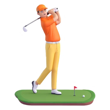 charismatic golfer in flashy clothes, holding a putter, inspired by John Daly sticker