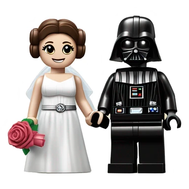 Lego Princess Leia and Darth Vader get married sticker