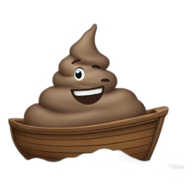 A poop on a boatin the air sticker