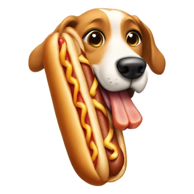 Dog eating a bacon wrapped hot dog  sticker