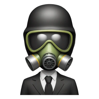 Suit man with gas mask sticker