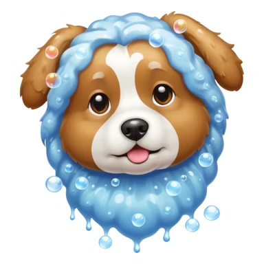 dog with soap bubbles sticker