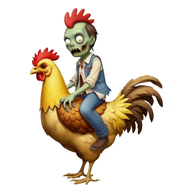 zombie riding a chicken sticker