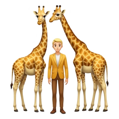 Very skinny blonde man with giraffe sticker