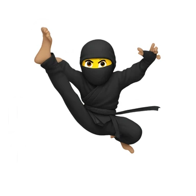 Ninja falling down sticker