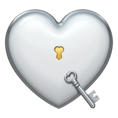 white heart with a key sticker