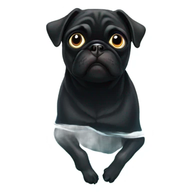 Black pug swimming  sticker