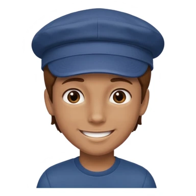 Un niño con gorra pelo castaño  sticker