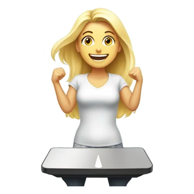 blondie loosing weight celebrating on scale sticker