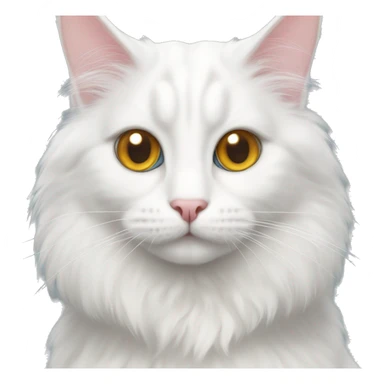 Turkish angora cat with odd eye sticker