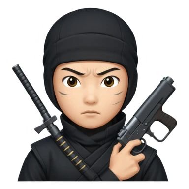 ninja with gun sticker