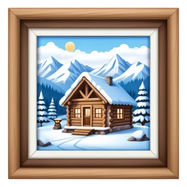 winter cabin sticker