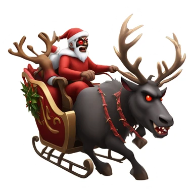 Satan’s sleigh pulled by 8 scary reindeer  sticker
