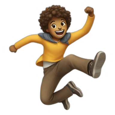 happy jumping sticker