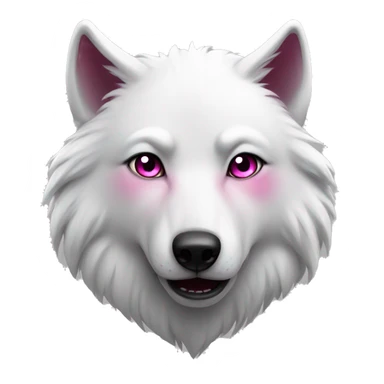 white wolf  with dark pink eyes sad sticker