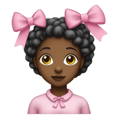 black girl with a pink bow sticker
