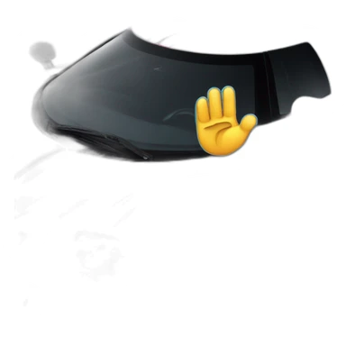 A thumb in the air sticking out of the window of a ford gt40 sticker