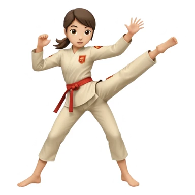 Silhouette of a kicking girl (martial arts) sticker
