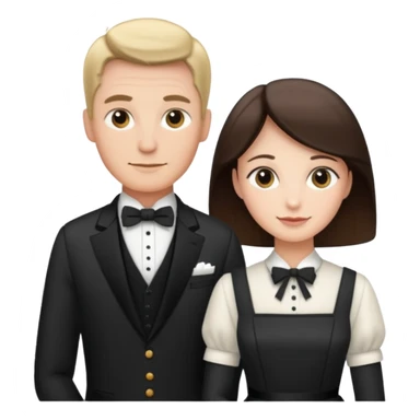 couple butler and housekeeper sticker