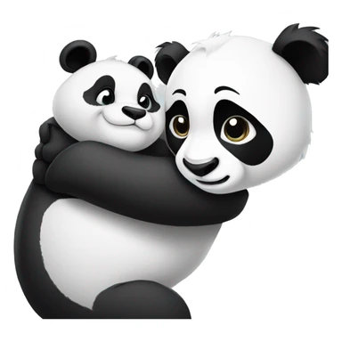 Panda and simba hugging  sticker