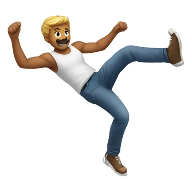 Guy kicking feet sticker