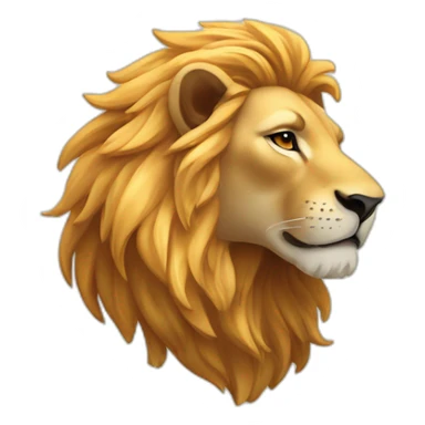Create a majestic lion with a shimmering mane, set against a sunlit  sticker
