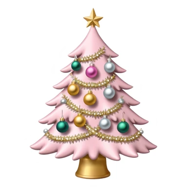 light pink christmas tree sticker